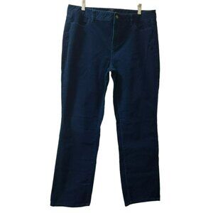 Talbots Heritage Narrow Wale Corduroy Pants, Blue, Size 16 P 28" inseam, Petite